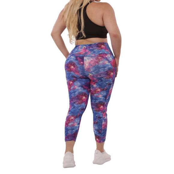 NEW SHOSHO plus size high waist tummy control sports leggings with side pockets - Picture 3 of 4